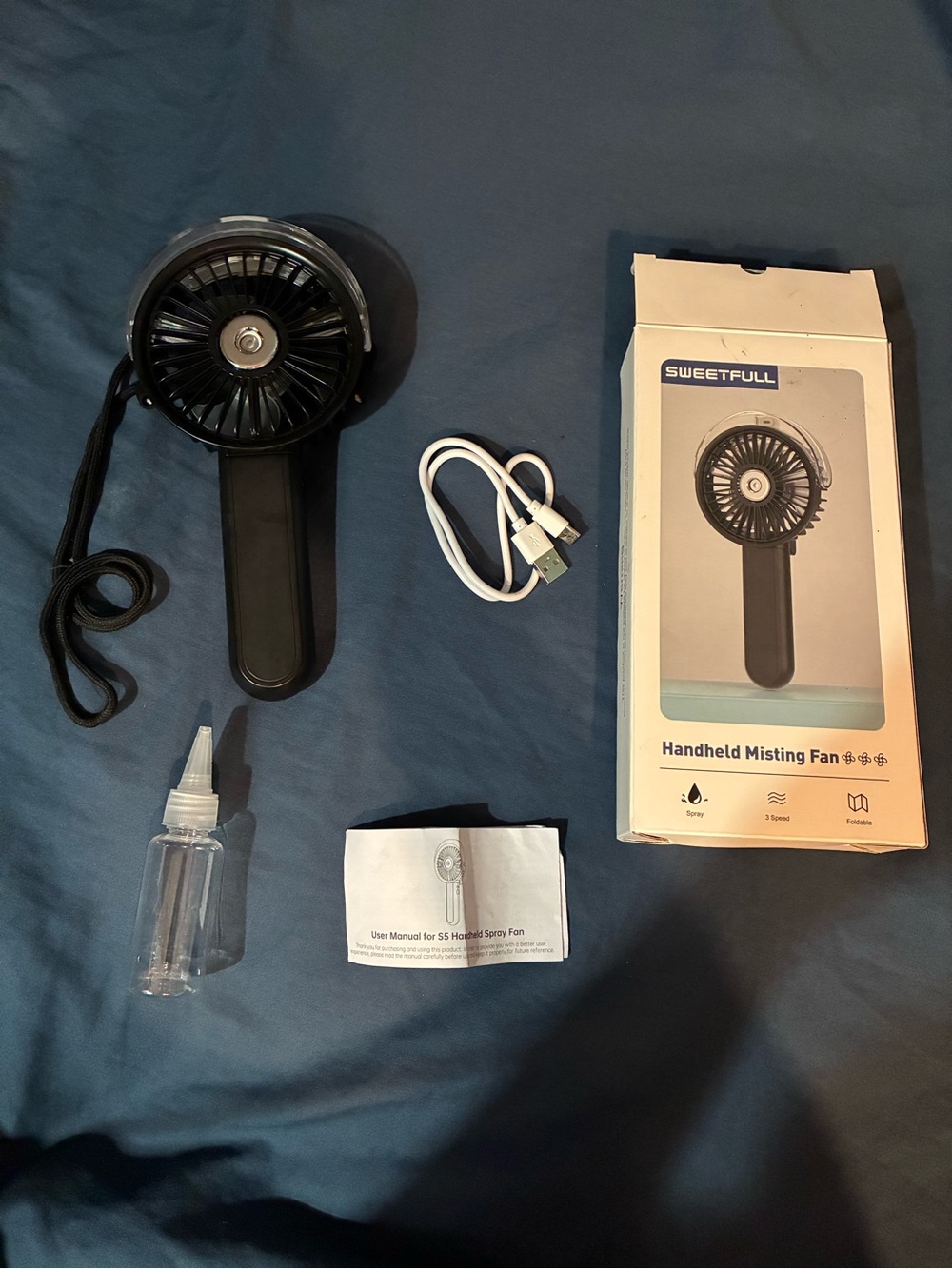 Sweetfull Handheld Portable Foldable Black Misting